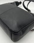 Mancini Black Pebbled Leather June Crossbody Bag