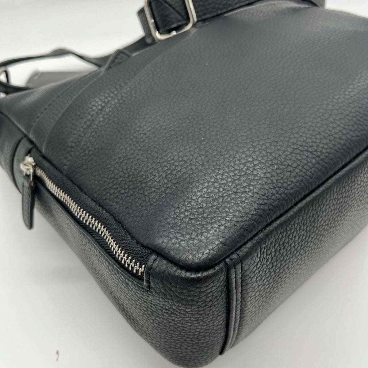 Mancini Black Pebbled Leather June Crossbody Bag