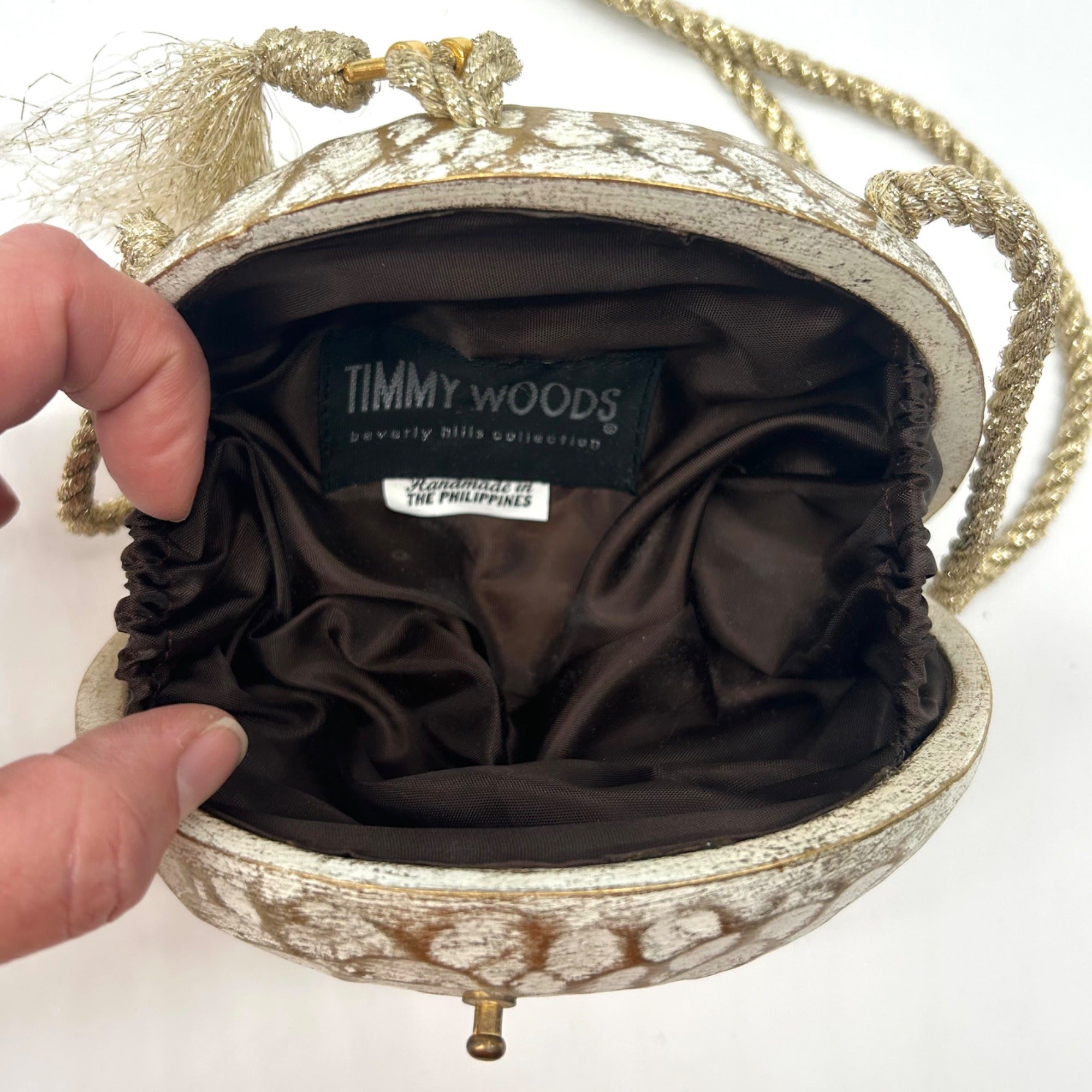 Timmy Woods Handcrafted Ovoid Crossbody Clutch