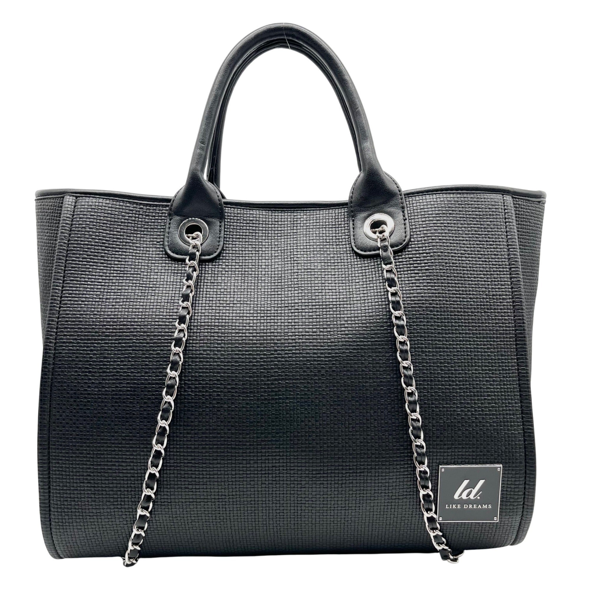 Like Dreams Black The Loyalist Maxi Tote Bag With Matching Pouch