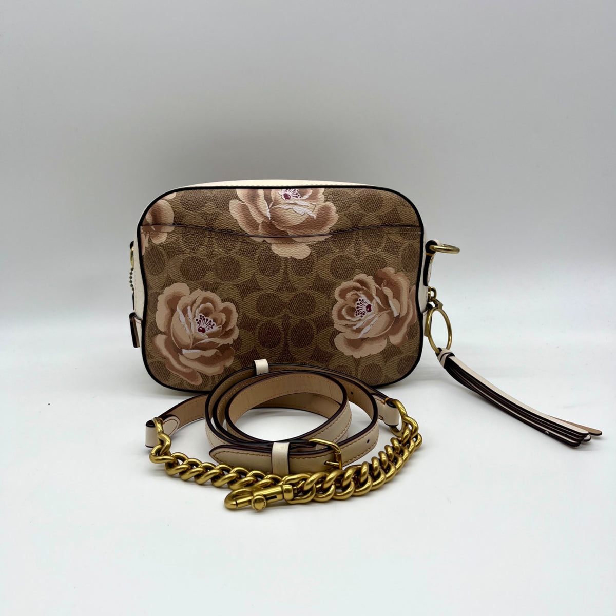 Coach Rose Print Signature Coated Canvas Crossbody Bag- 31695