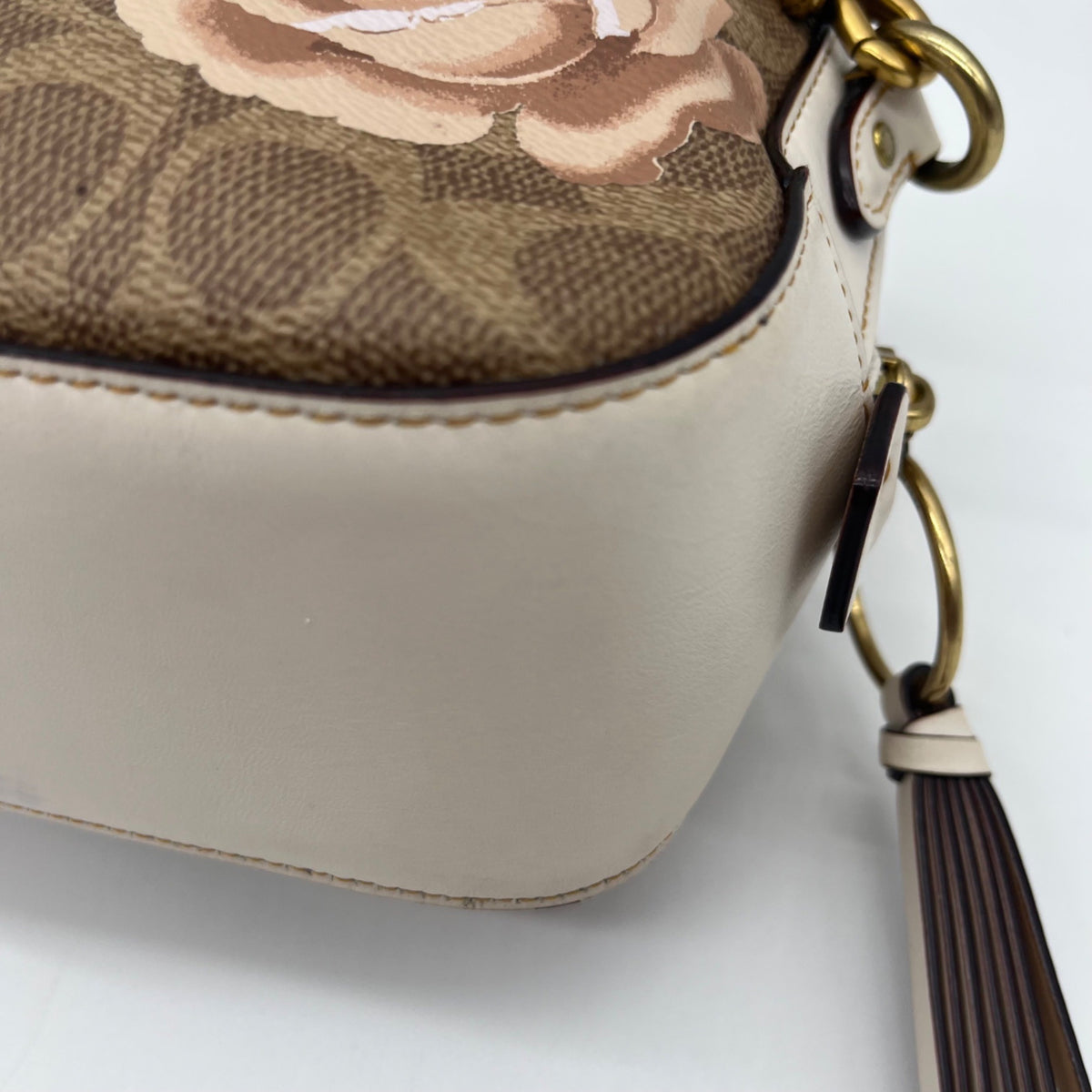 Coach Rose Print Signature Coated Canvas Crossbody Bag- 31695