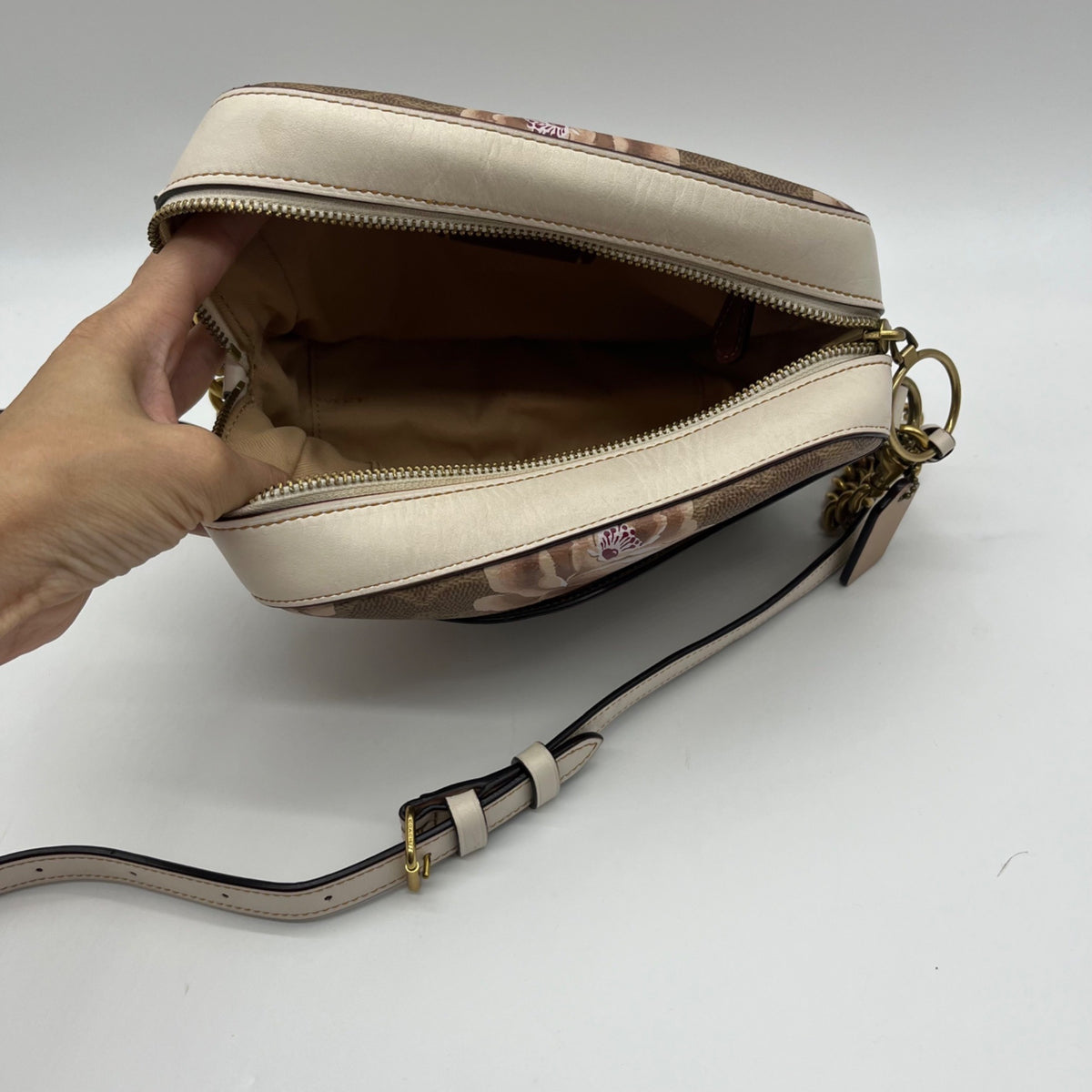 Coach Rose Print Signature Coated Canvas Crossbody Bag- 31695