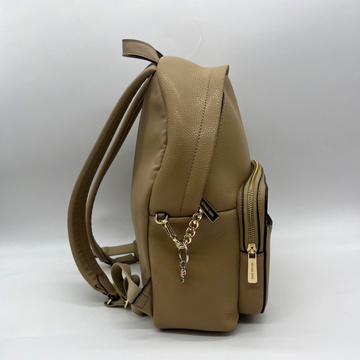 Michael Kors Tan Pebbled Leather Backpack And Pouch