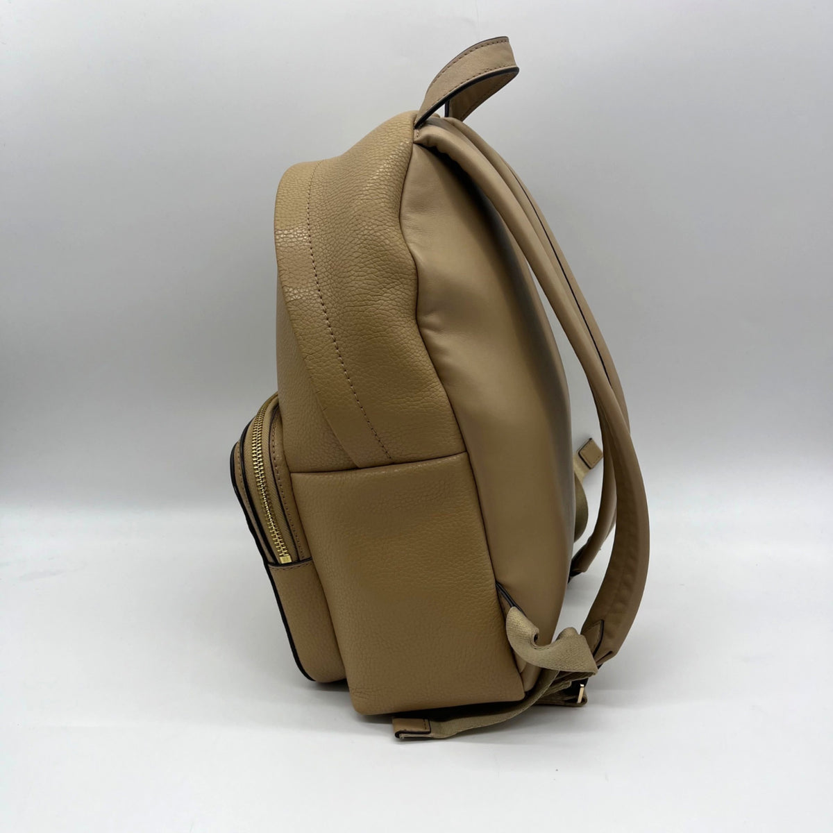 Michael Kors Tan Pebbled Leather Backpack And Pouch