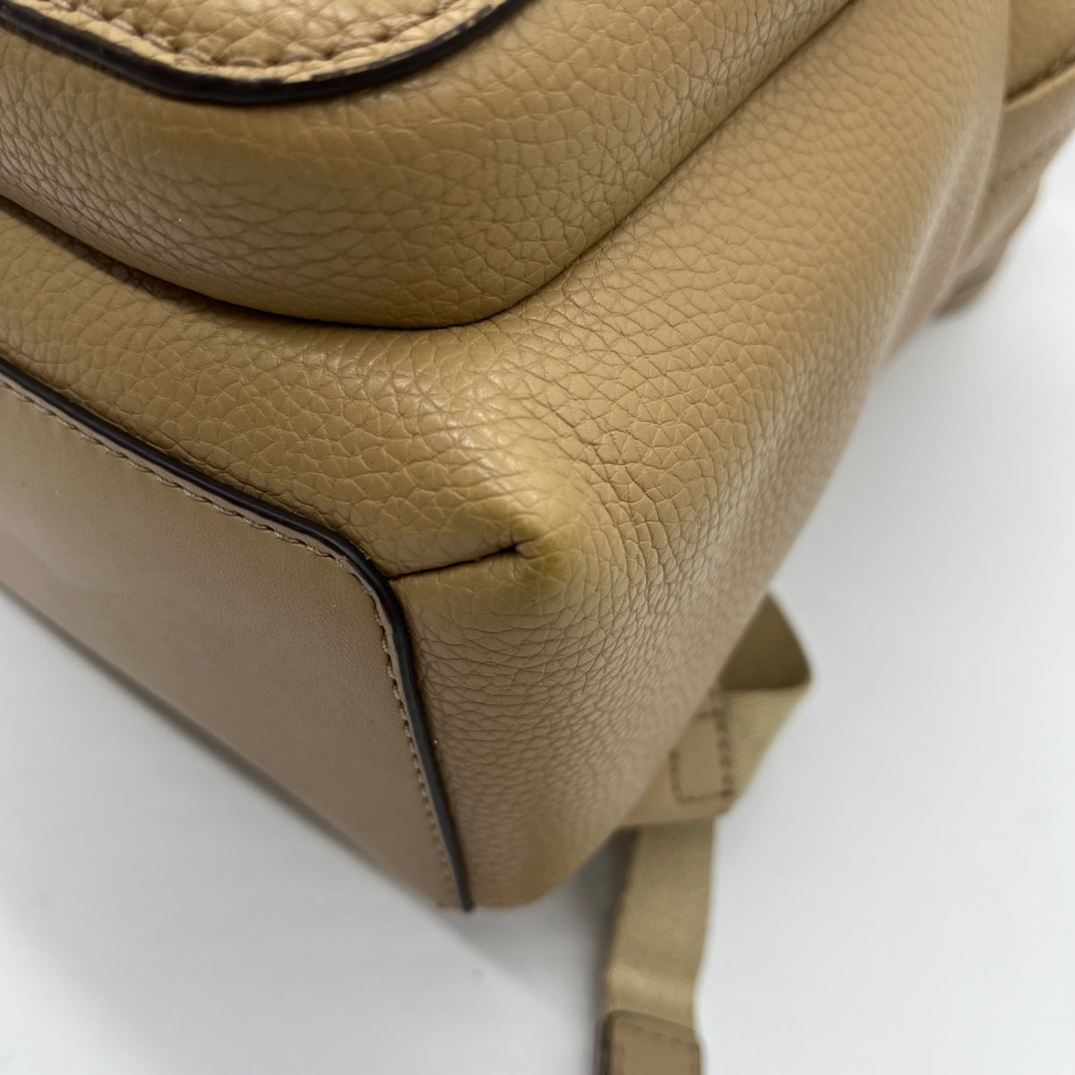 Michael Kors Tan Pebbled Leather Backpack And Pouch