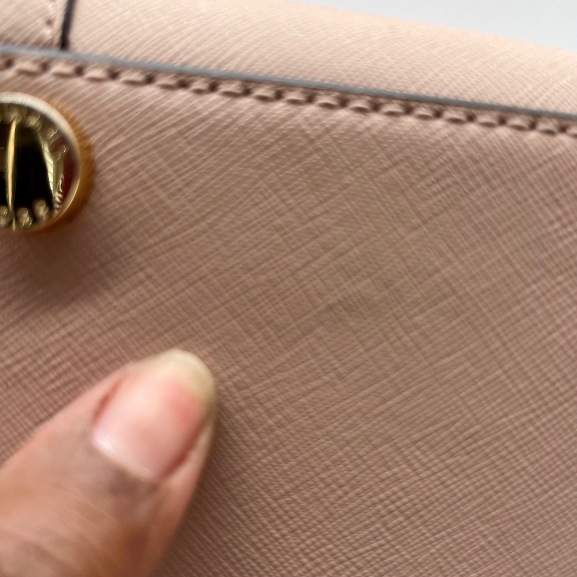 Michael Kors Pink Saffiano Leather Tina TZ Satchel Bag