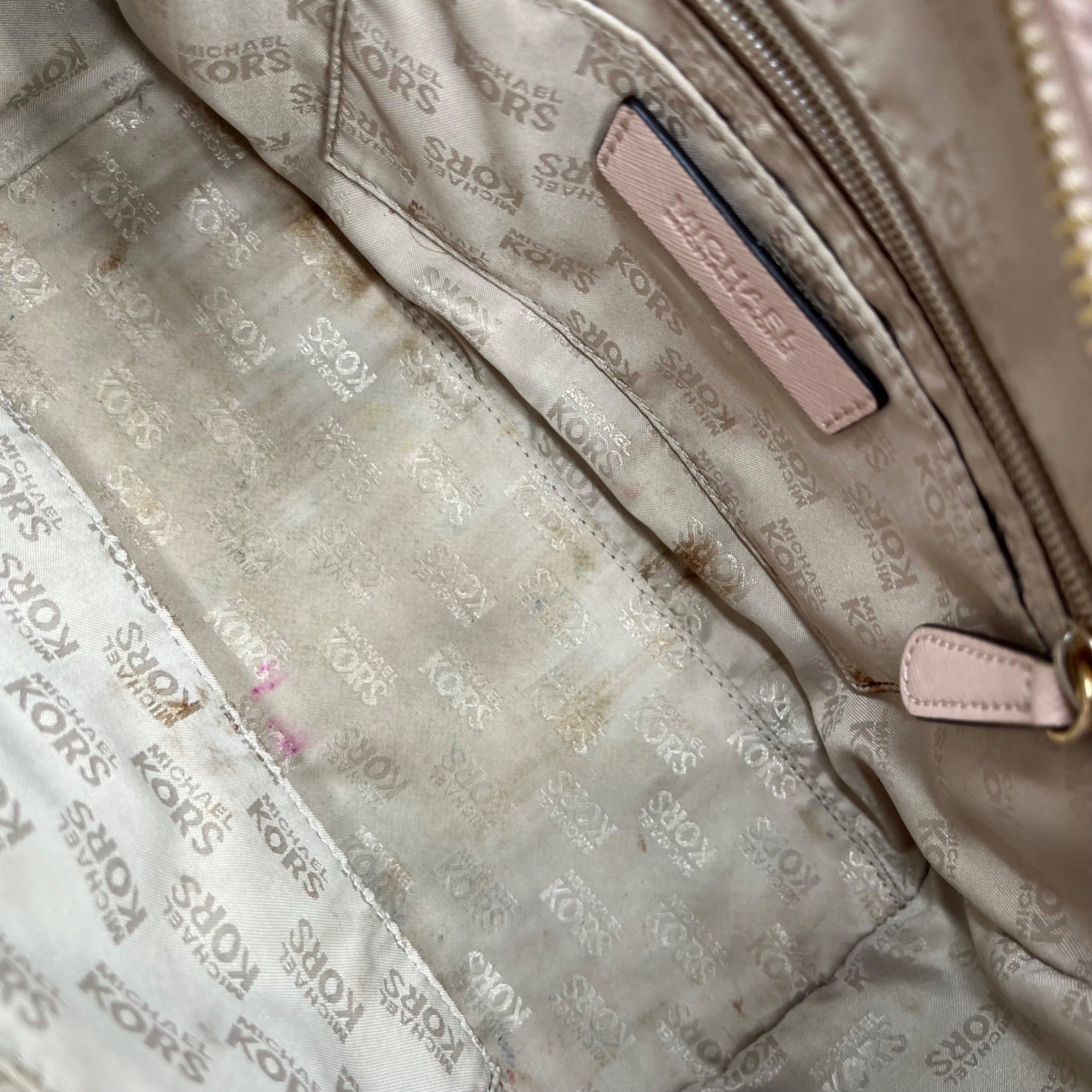 Michael Kors Pink Saffiano Leather Tina TZ Satchel Bag
