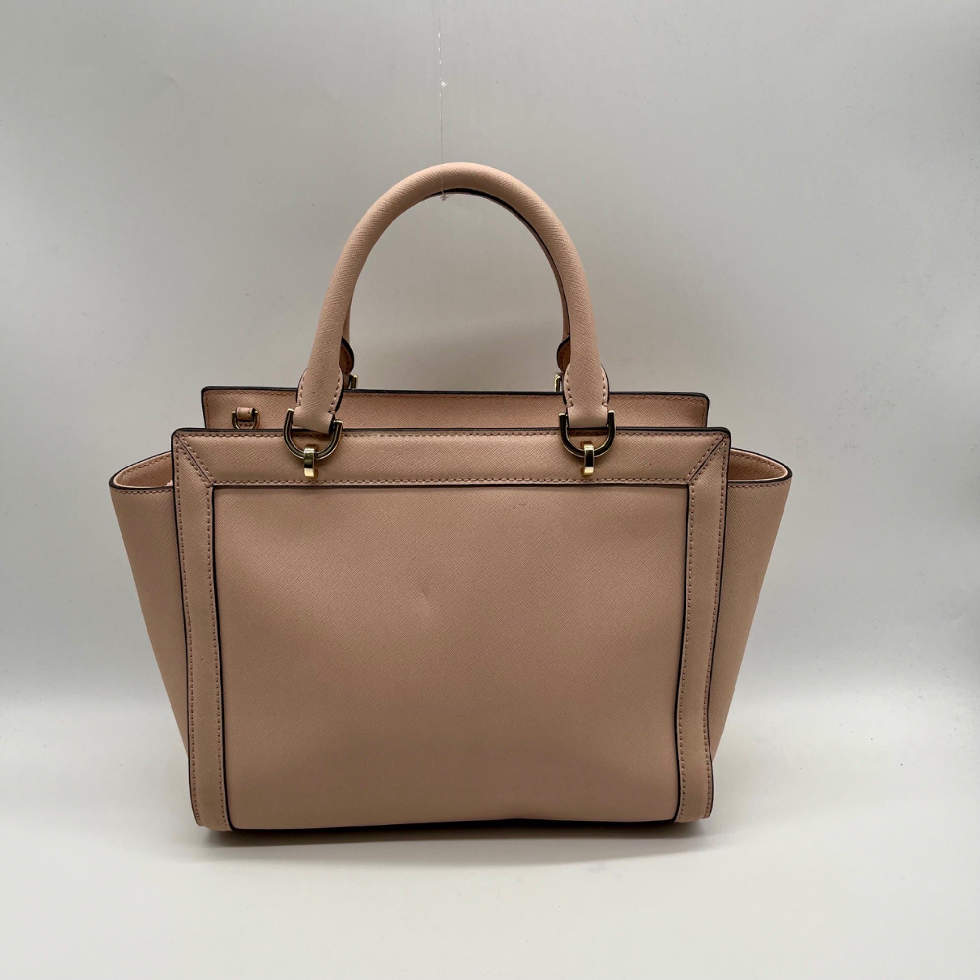 Michael Kors Pink Saffiano Leather Tina TZ Satchel Bag