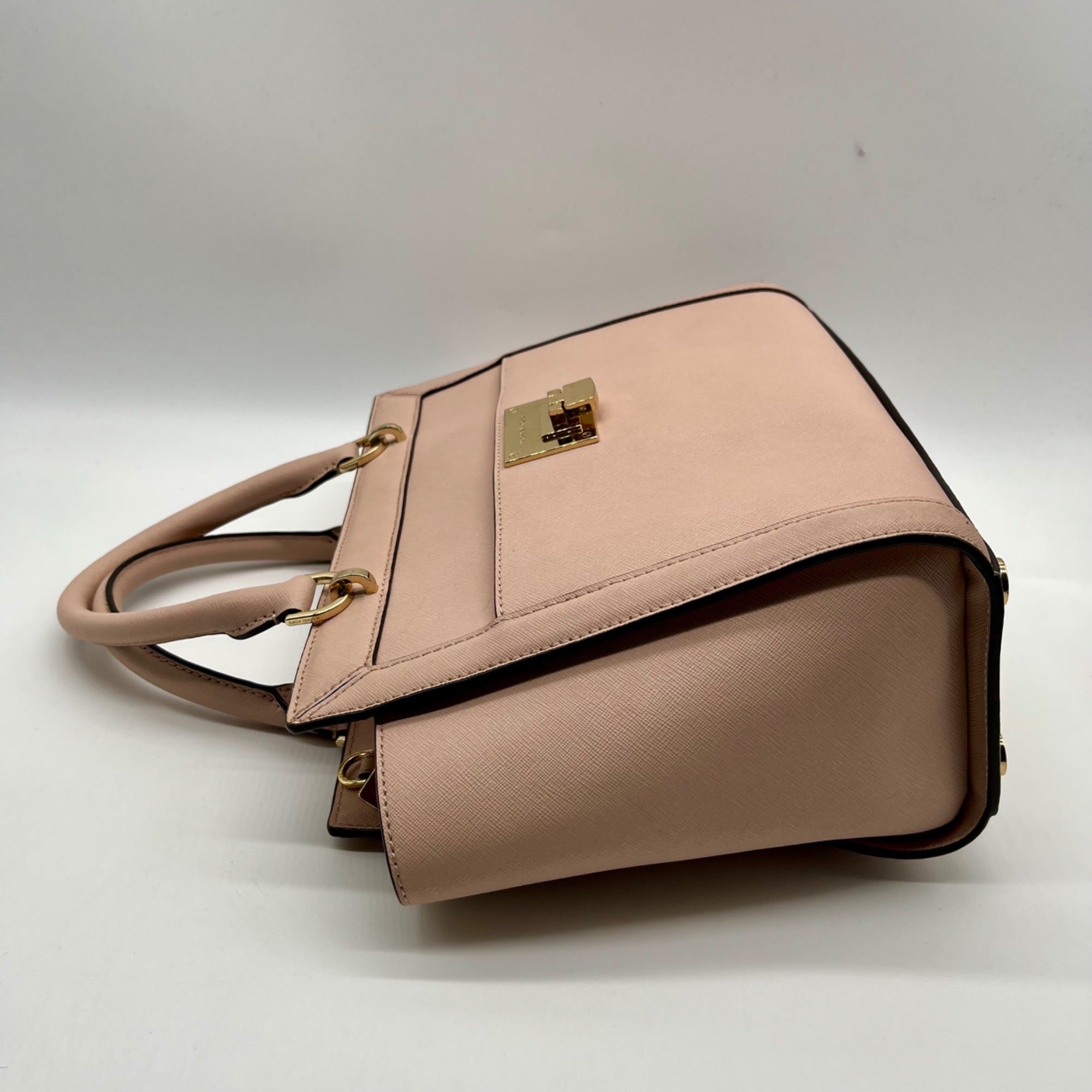 Michael Kors Pink Saffiano Leather Tina TZ Satchel Bag