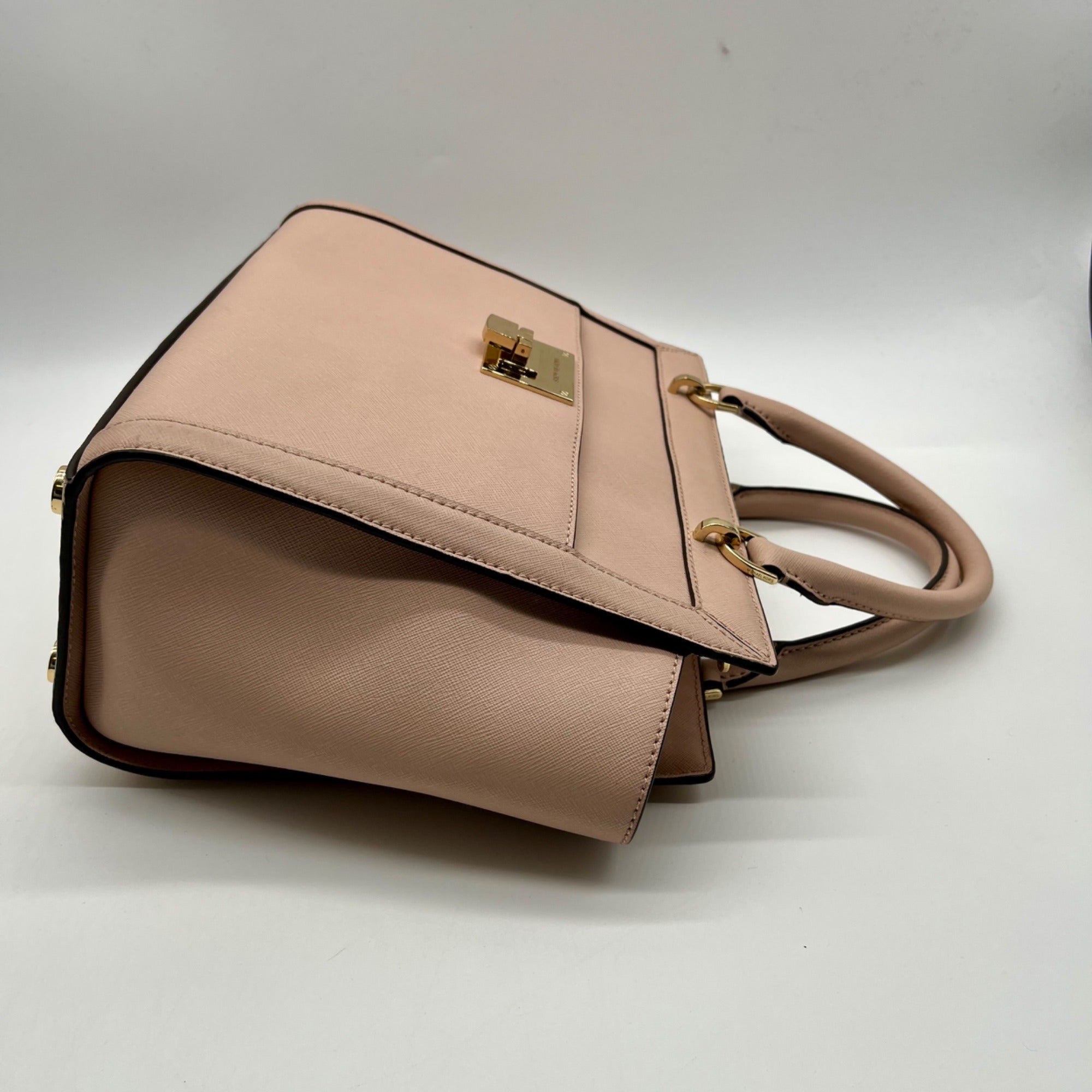 Michael Kors Pink Saffiano Leather Tina TZ Satchel Bag
