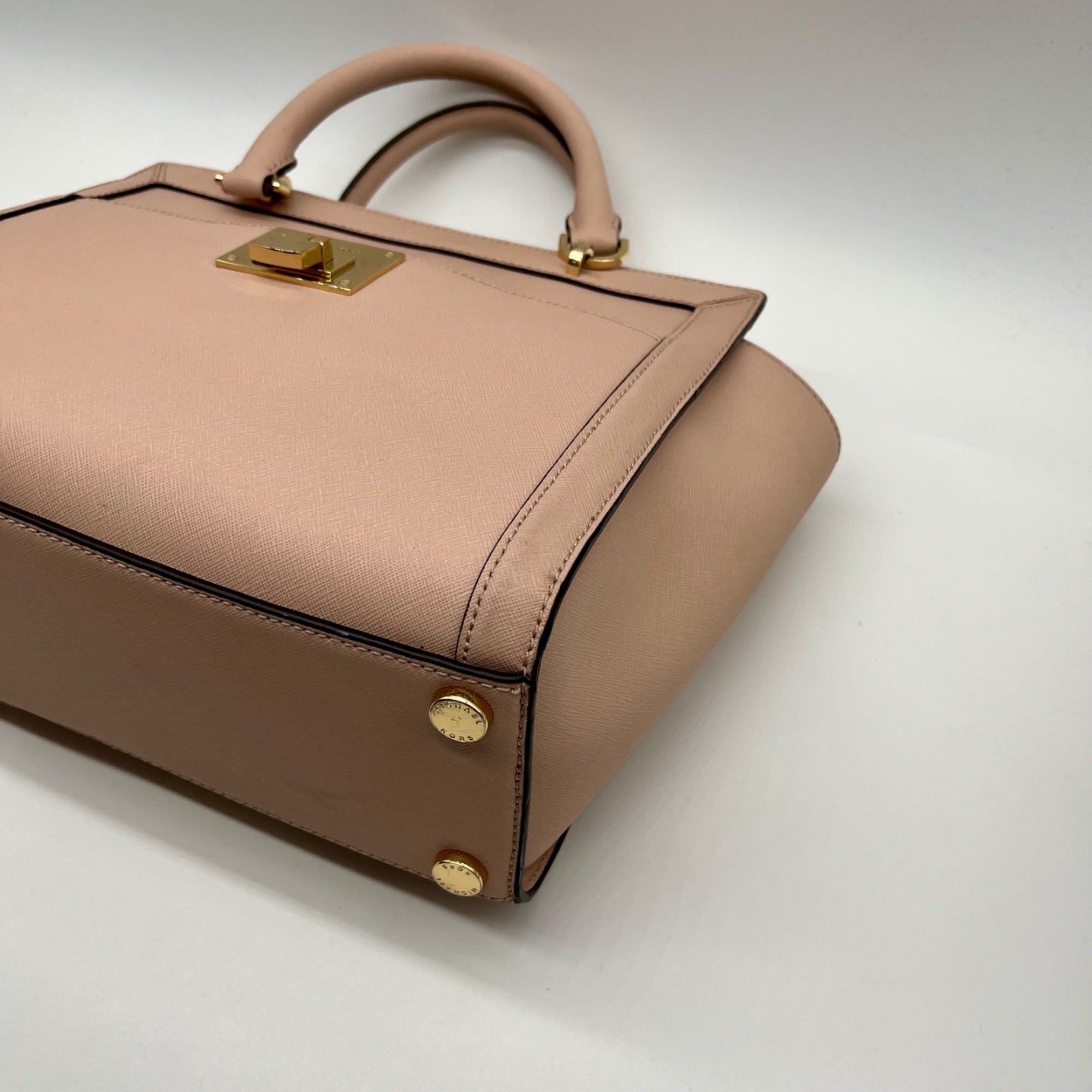 Michael Kors Pink Saffiano Leather Tina TZ Satchel Bag