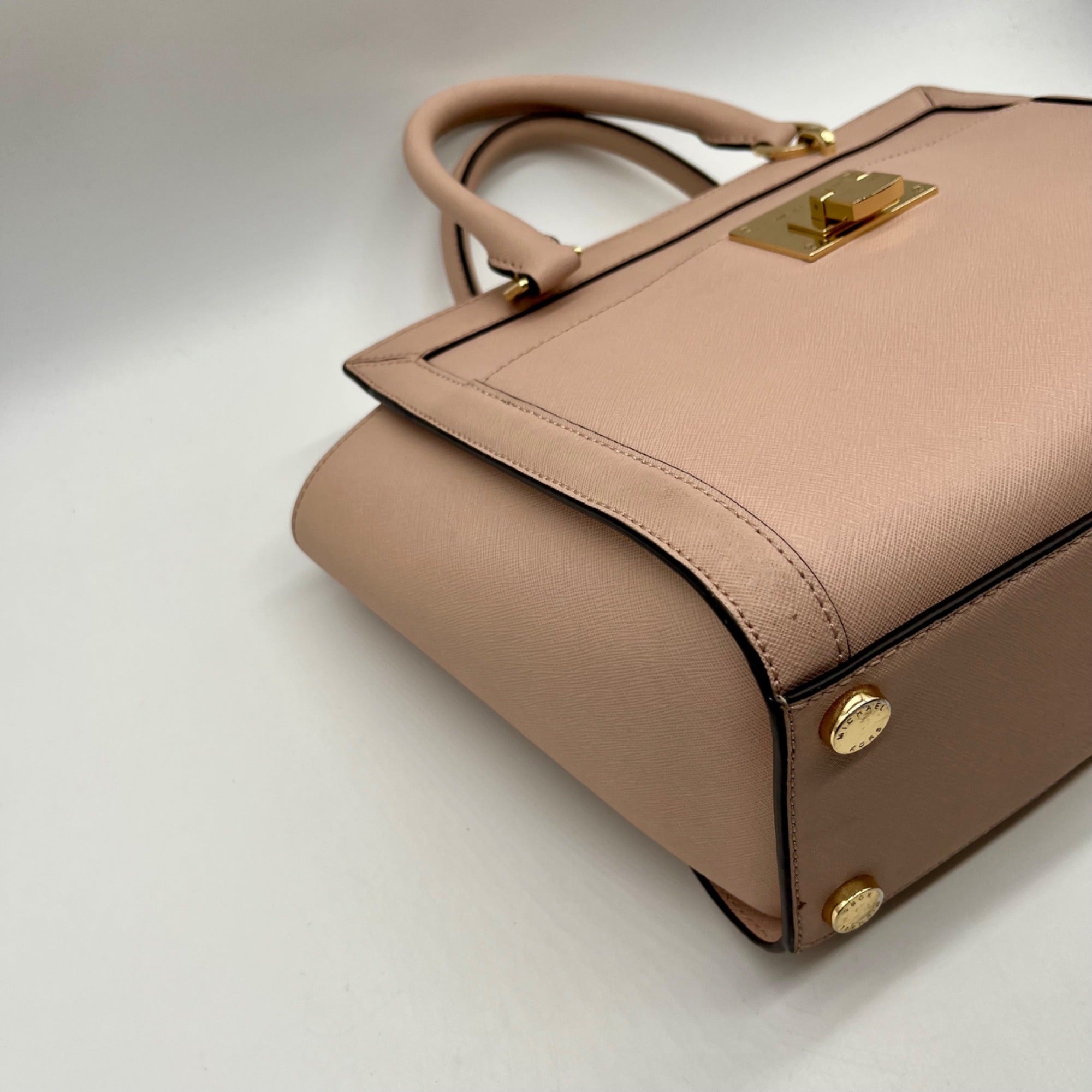Michael Kors Pink Saffiano Leather Tina TZ Satchel Bag