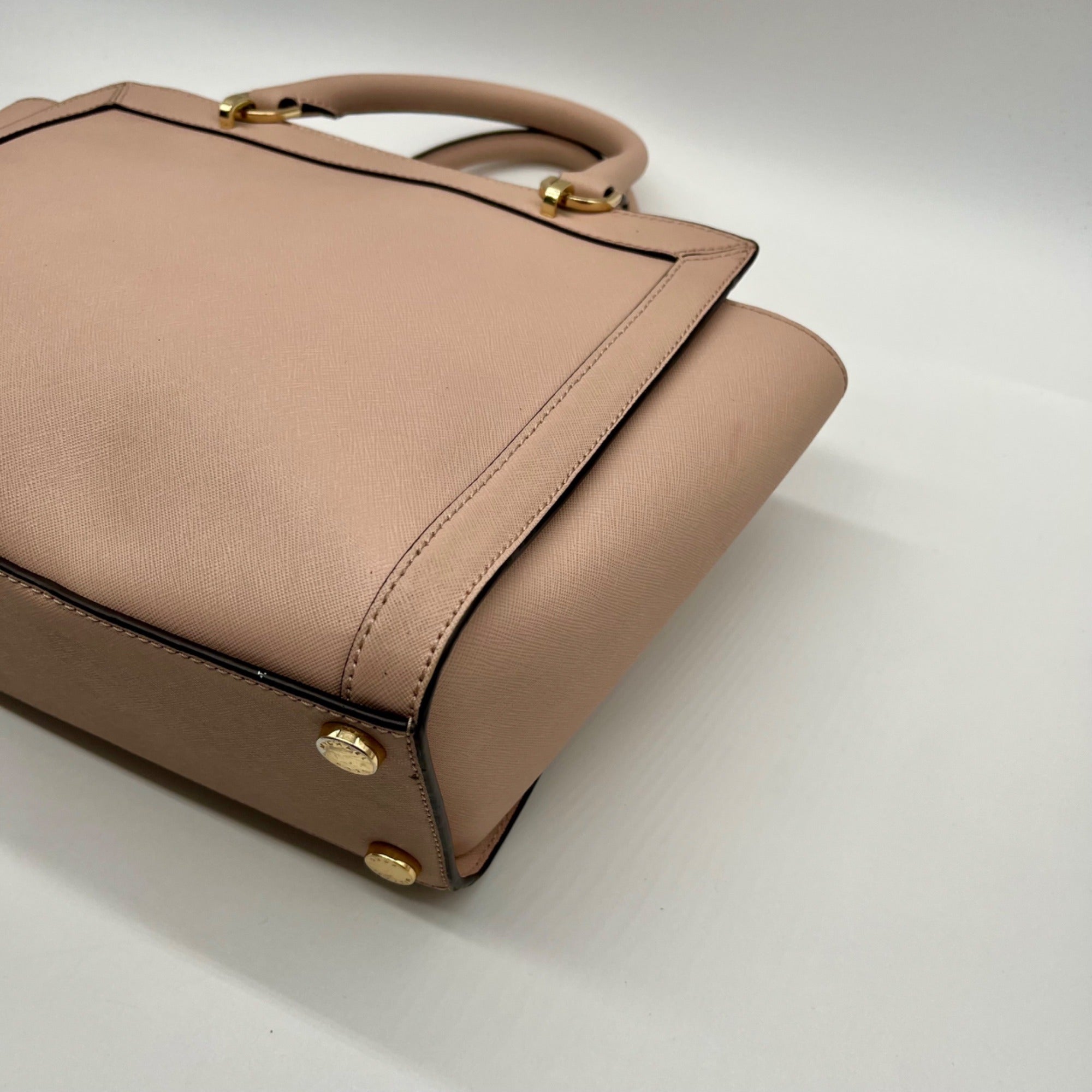 Michael Kors Pink Saffiano Leather Tina TZ Satchel Bag