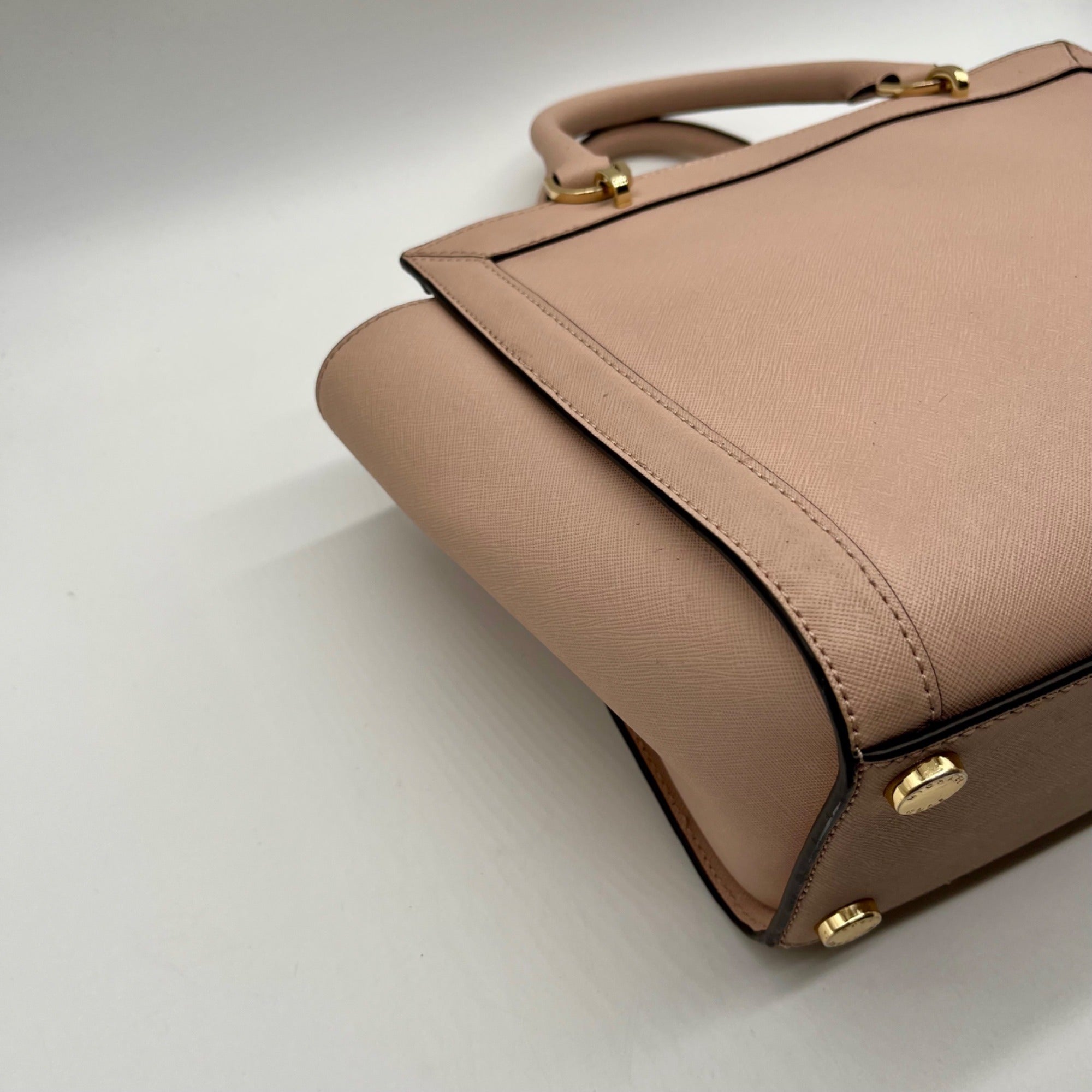 Michael Kors Pink Saffiano Leather Tina TZ Satchel Bag
