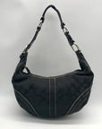 Coach Black Signature Monogram Soho Hobo Bag 10600
