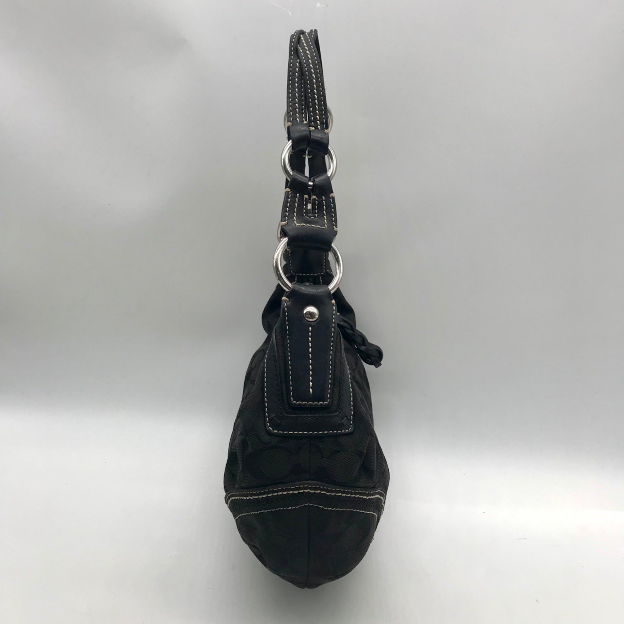 Coach Black Signature Monogram Soho Hobo Bag 10600