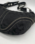 Coach Black Signature Monogram Soho Hobo Bag 10600