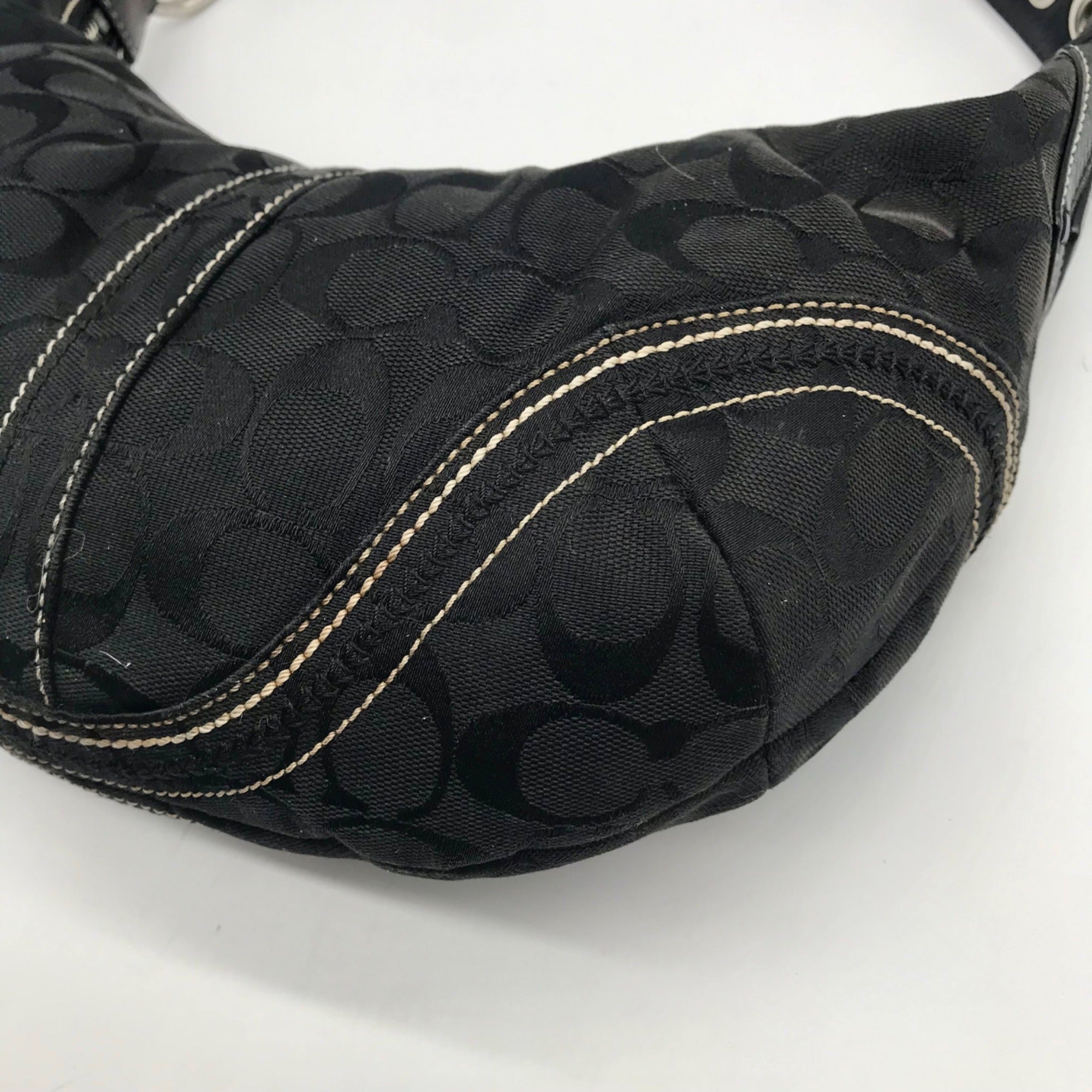 Coach Black Signature Monogram Soho Hobo Bag 10600