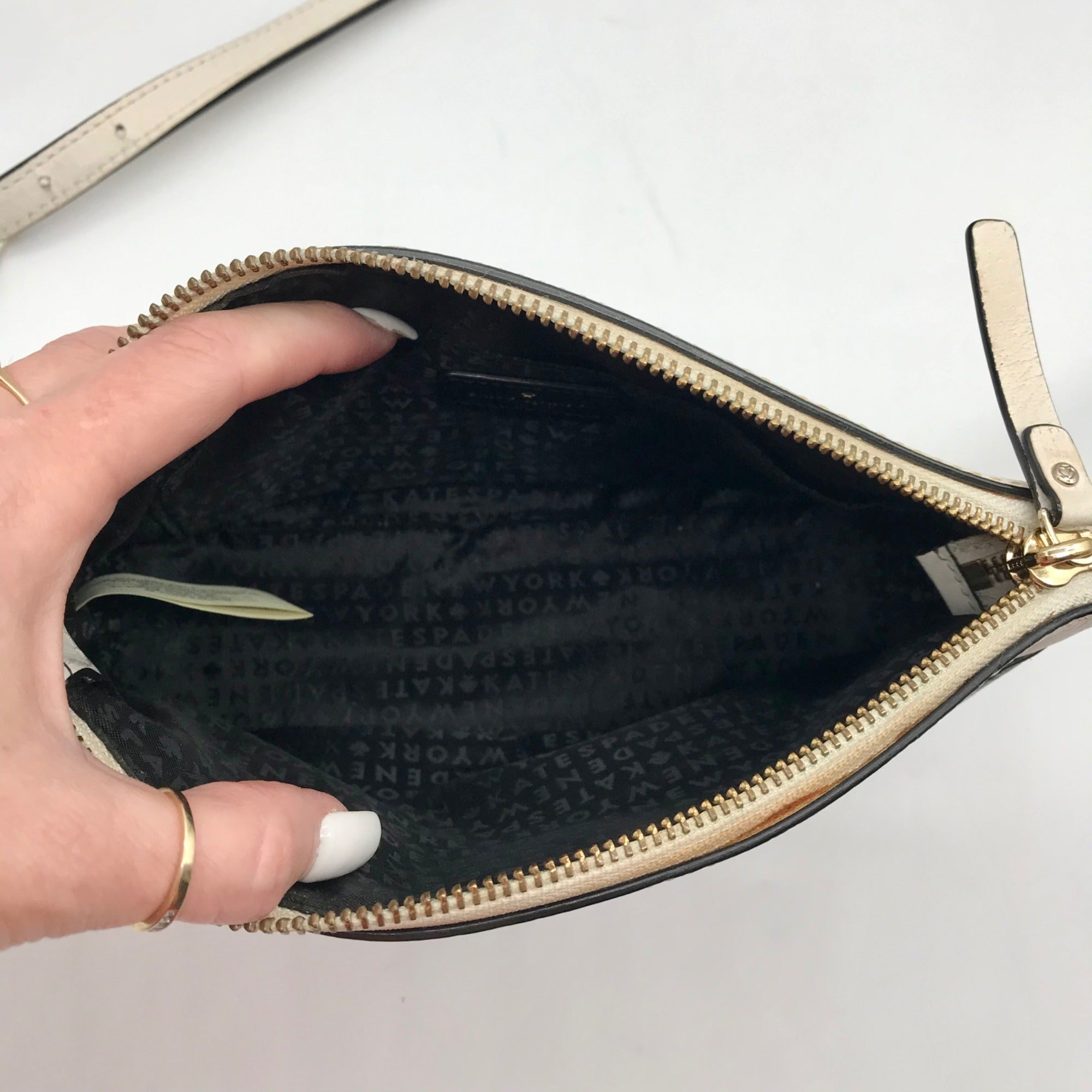 Kate Spade Black And White Leather Millie Grove Street Crossbody