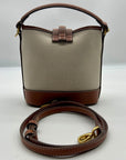 MNG Beige Fabric Crossbody Bag