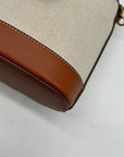 MNG Beige Fabric Crossbody Bag