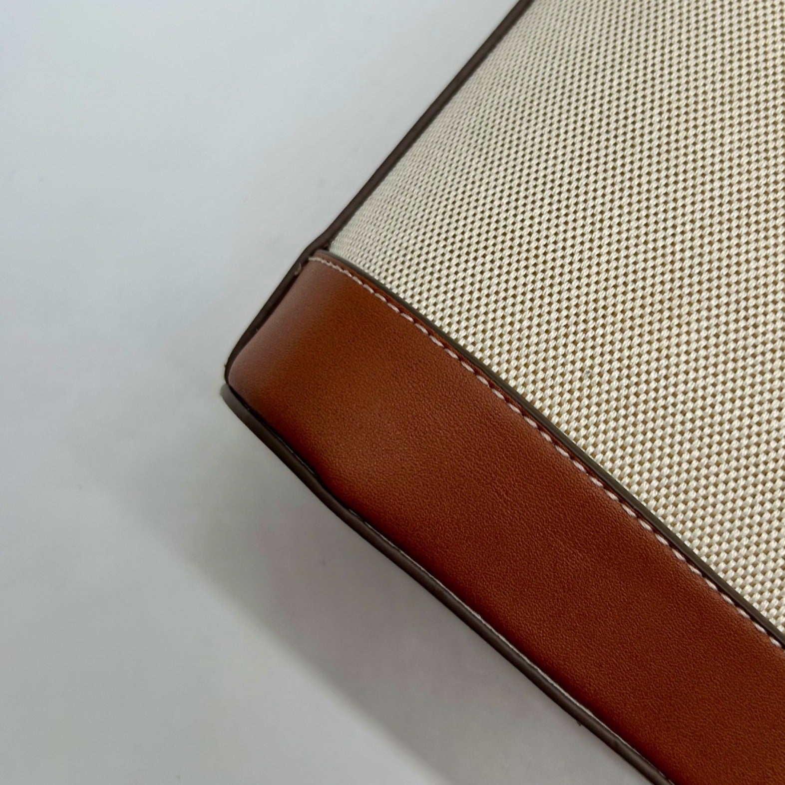 MNG Beige Fabric Crossbody Bag