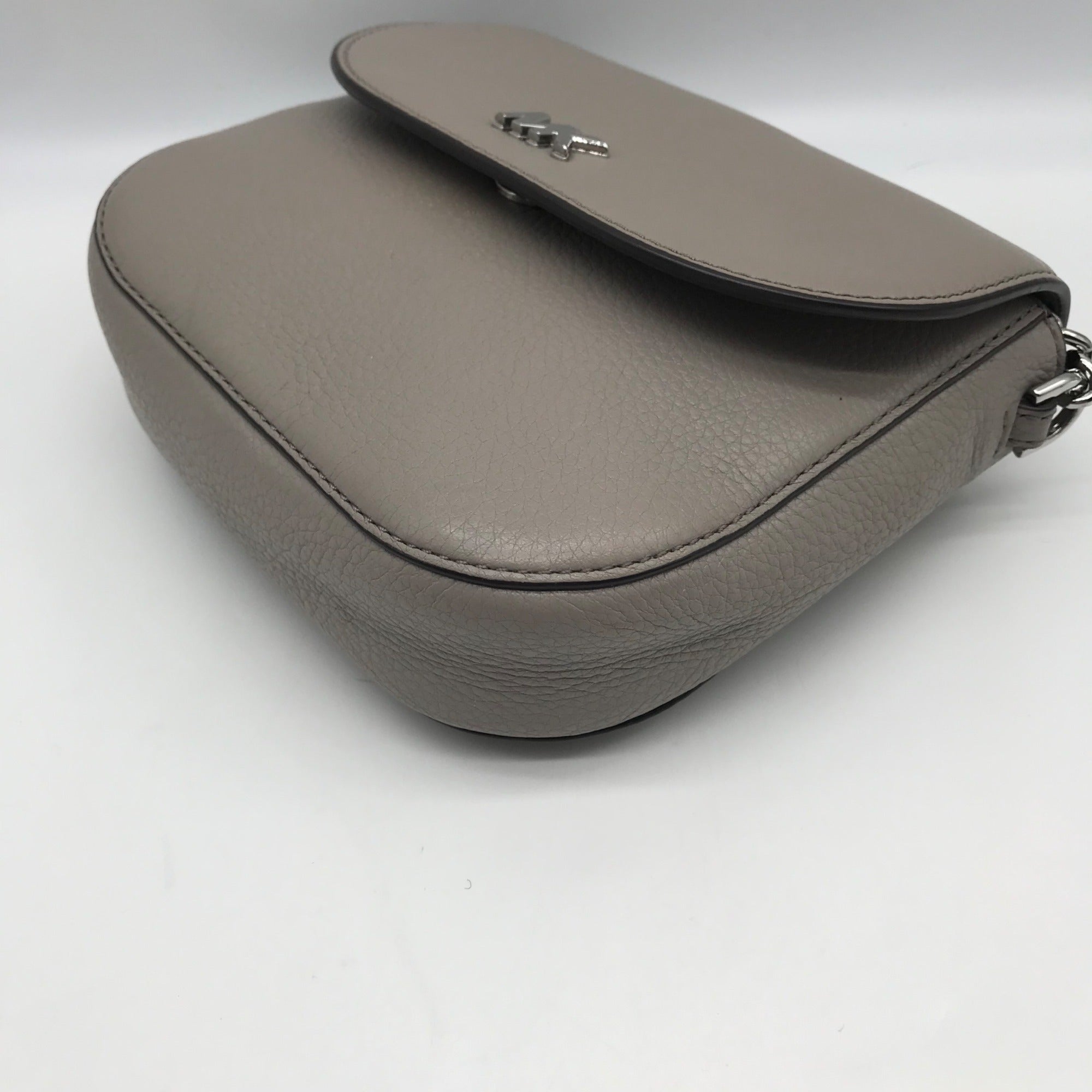 Michael Kors Gray Pebbled Leather Mott Crossbody Bag