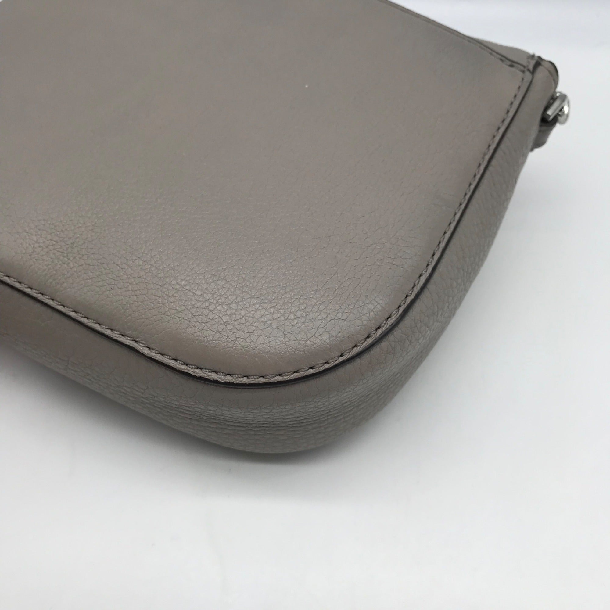 Michael Kors Gray Pebbled Leather Mott Crossbody Bag