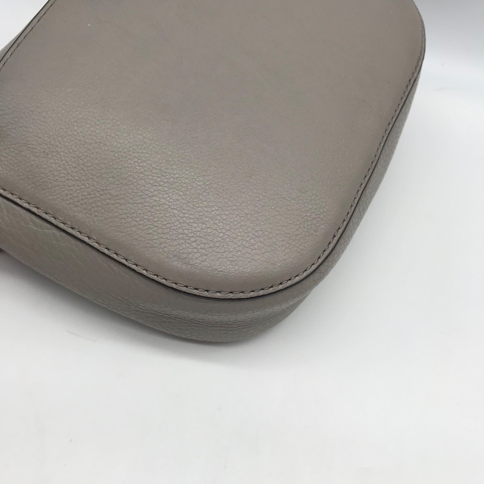 Michael Kors Gray Pebbled Leather Mott Crossbody Bag