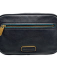 Marc By Marc Jacobs Black and Teal Trim Pebbled Leather Sally Crossbody