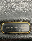 Marc By Marc Jacobs Black and Teal Trim Pebbled Leather Sally Crossbody