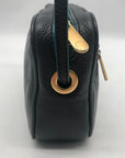 Marc By Marc Jacobs Black and Teal Trim Pebbled Leather Sally Crossbody