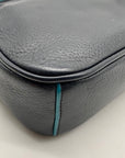 Marc By Marc Jacobs Black and Teal Trim Pebbled Leather Sally Crossbody