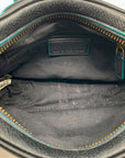 Marc By Marc Jacobs Black and Teal Trim Pebbled Leather Sally Crossbody