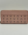 MCM Pink Aren Large Zip-Around Clutch Wallet