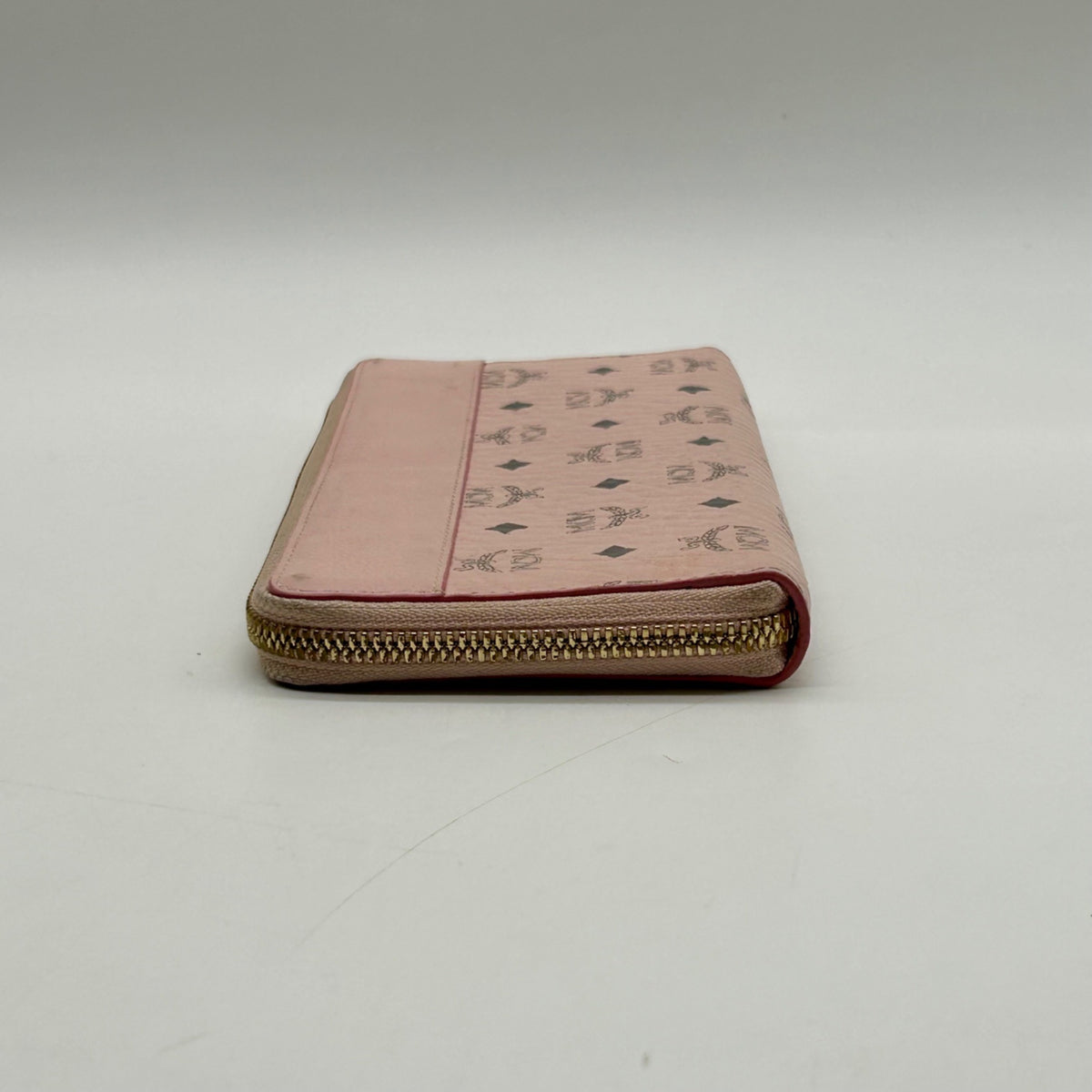 MCM Pink Aren Large Zip-Around Clutch Wallet