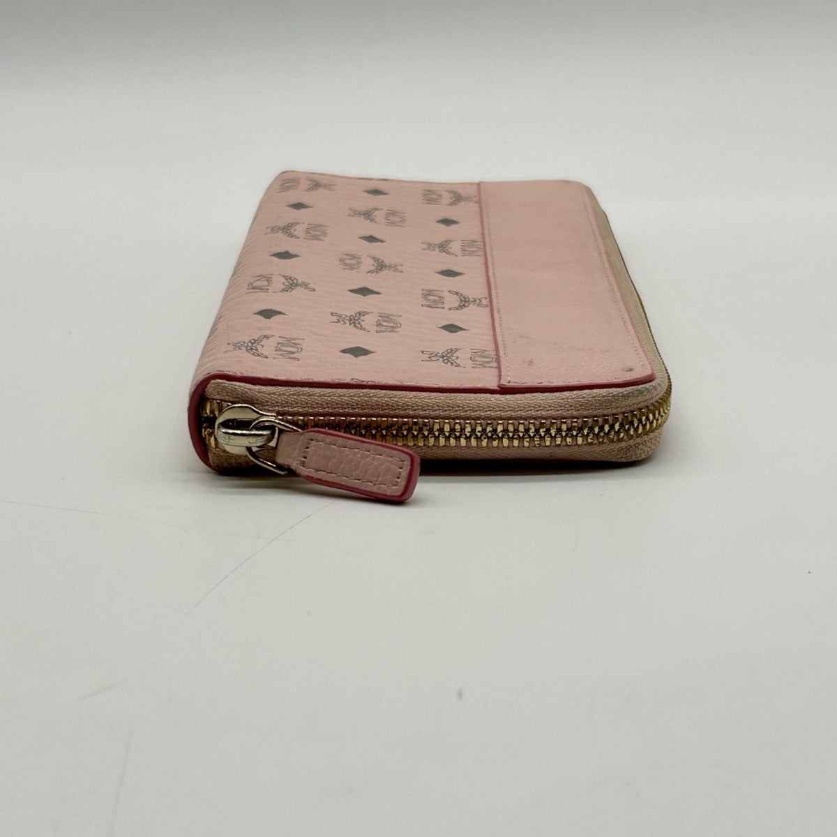 MCM Pink Aren Large Zip-Around Clutch Wallet