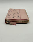 MCM Pink Aren Large Zip-Around Clutch Wallet