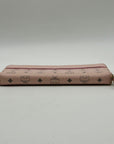 MCM Pink Aren Large Zip-Around Clutch Wallet