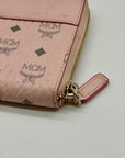 MCM Pink Aren Large Zip-Around Clutch Wallet