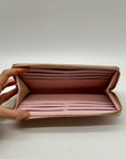 MCM Pink Aren Large Zip-Around Clutch Wallet
