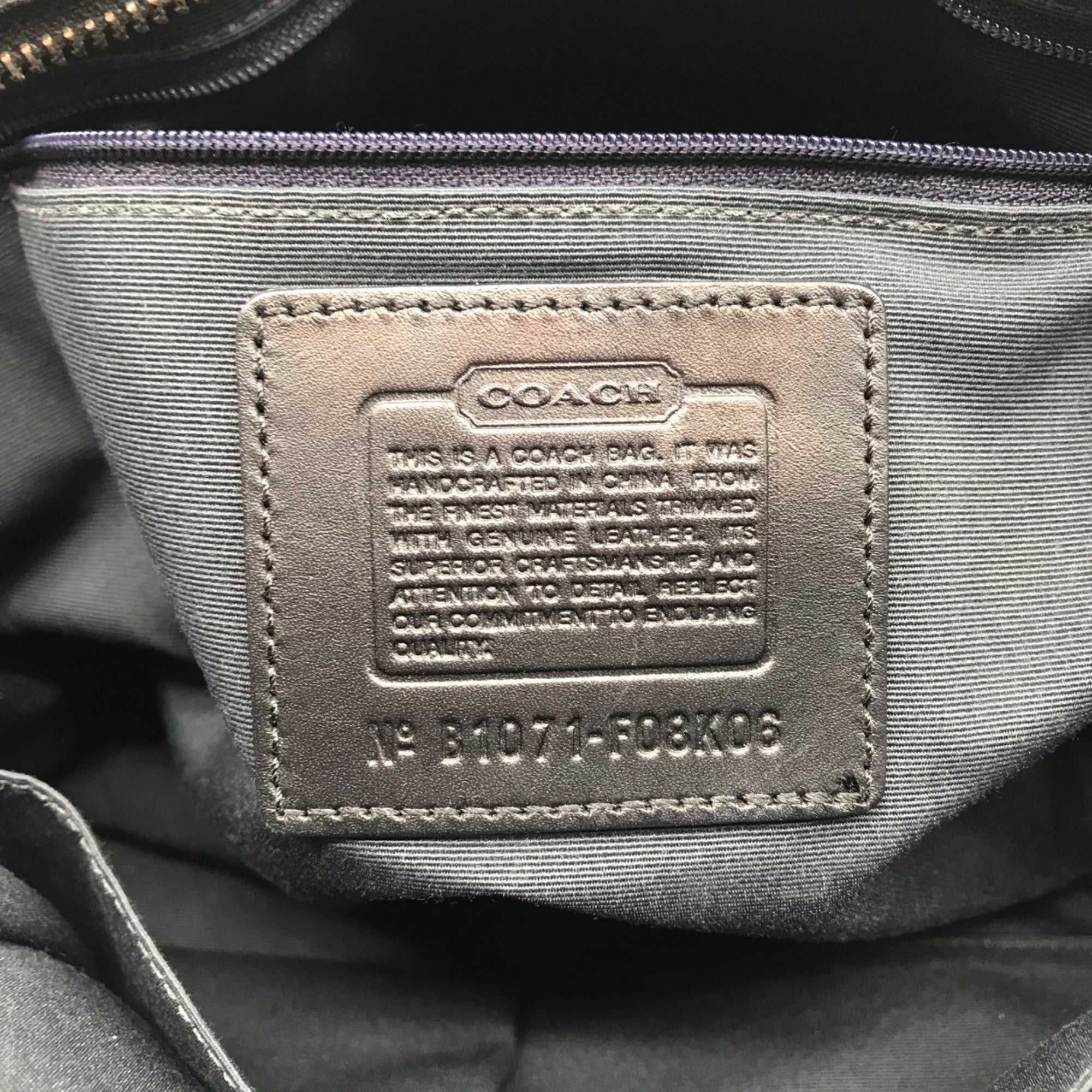 Coach Black Signature Canvas Hampton Belted Satchel Bag