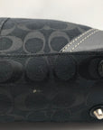 Coach Black Signature Canvas Hampton Belted Satchel Bag