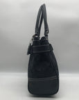 Coach Black Signature Canvas Hampton Belted Satchel Bag