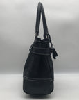 Coach Black Signature Canvas Hampton Belted Satchel Bag