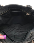 Coach Black Signature Canvas Hampton Belted Satchel Bag