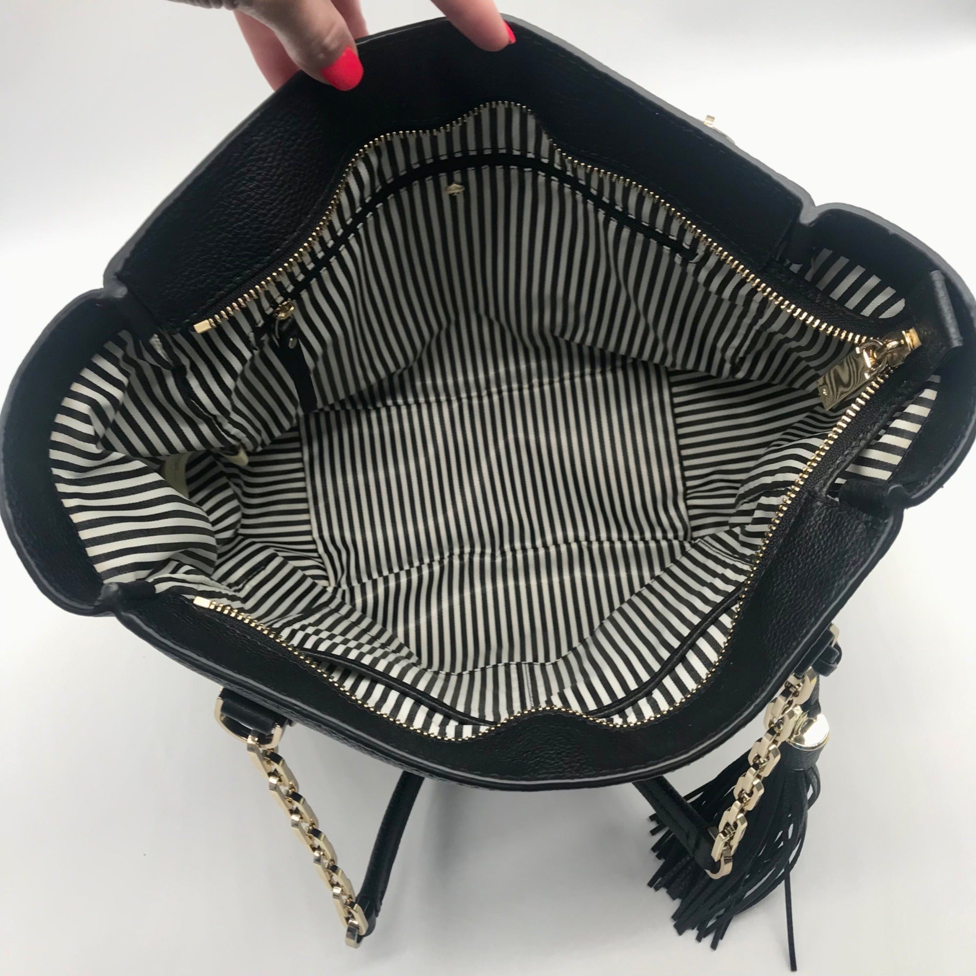 Kate Spade New York Black Leather Kingston Drive Vivian Tote Bag