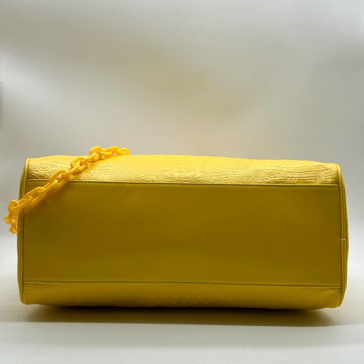 Privata Yellow Croc-EmbossedTravel Duffel Bag