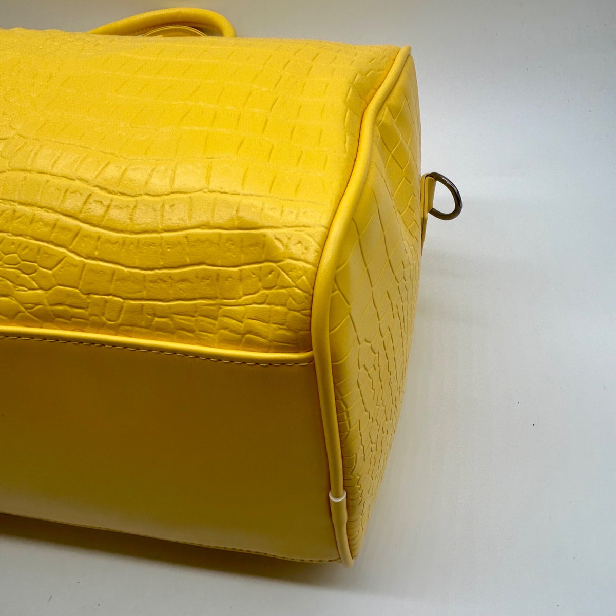 Privata Yellow Croc-EmbossedTravel Duffel Bag